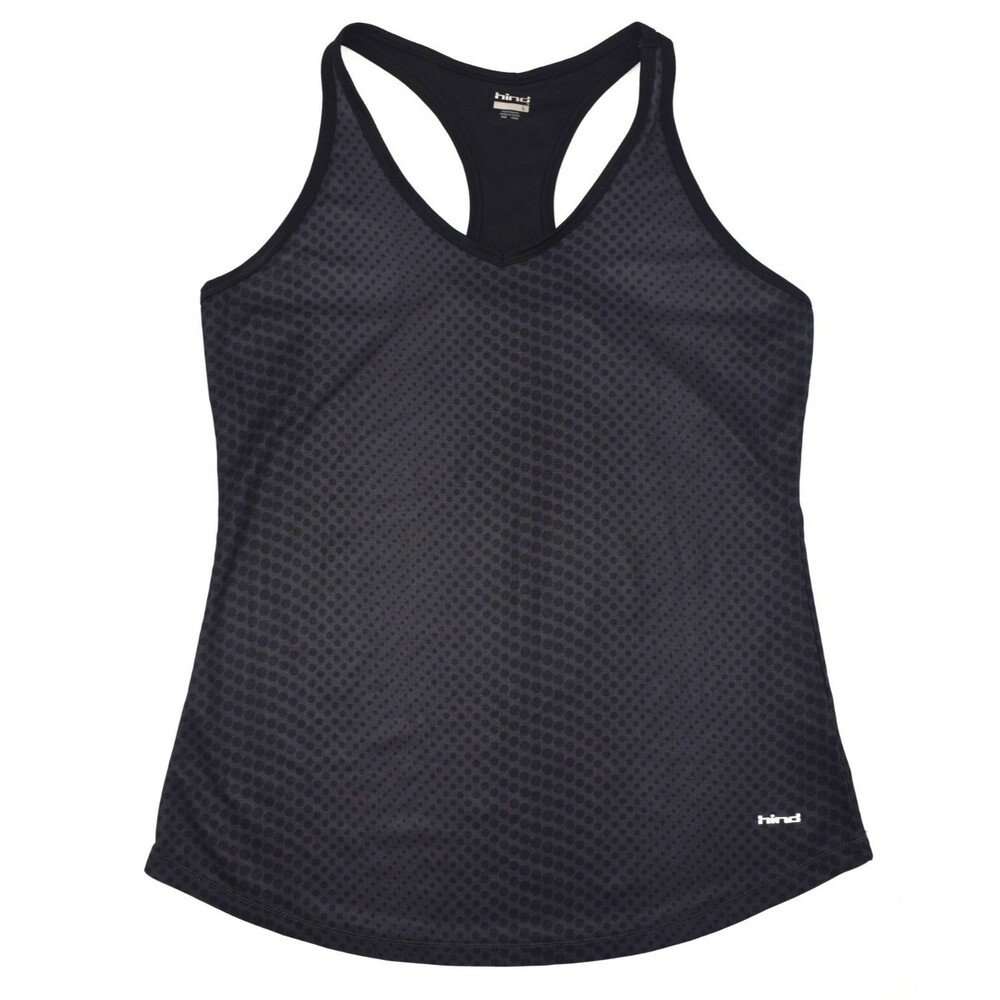 Hind Womens large Black Racerback Athletic Tank Top Running Workout Shirt